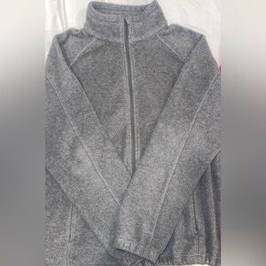 Columbia Gray Full Zip Fleece Jacket Women’s XL Lightweight Outdoor